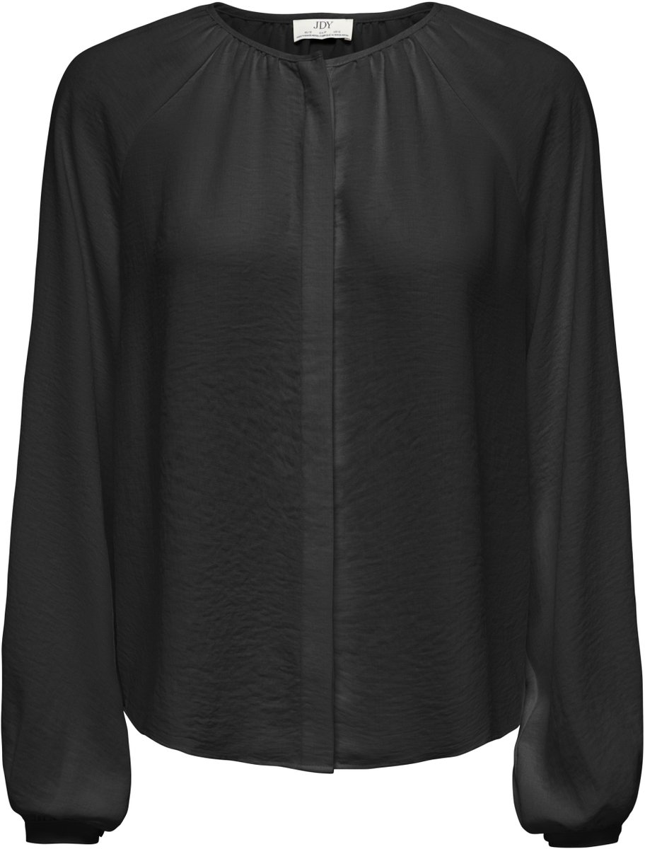 Jacqueline de Yong Blouse Jdydivya Life L/s O-neck Shirt Wvn 15385404 Black Dames Maat - S
