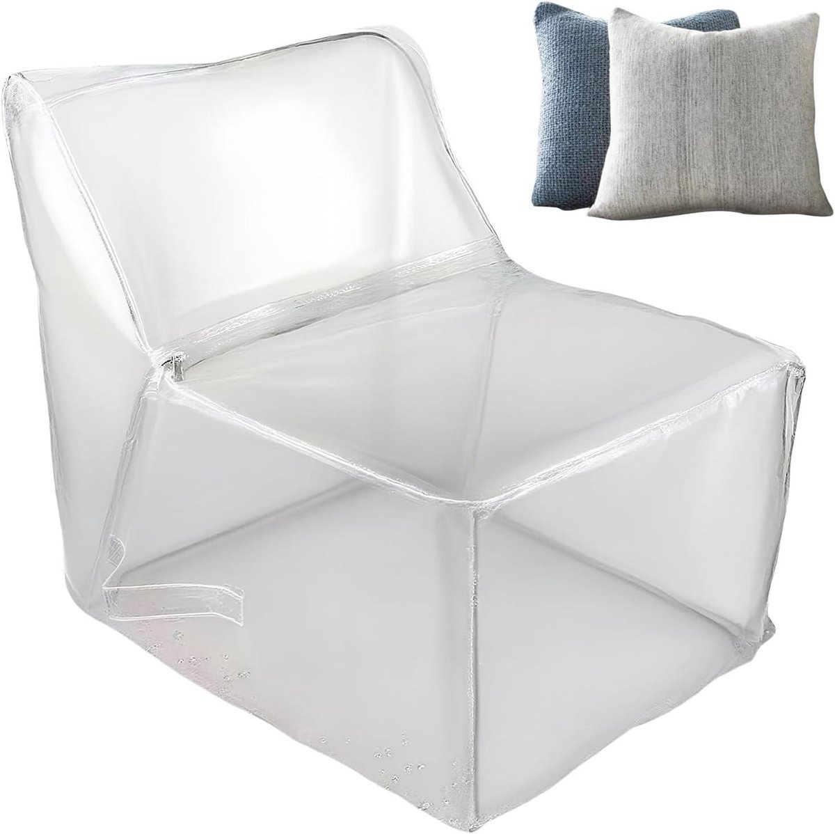 Hoes voor Stoelzak - Zitzakhoes Kinderen - Ontspannen Lezen Spelen - Waterdicht PVC Materiaal - 60x60x45cm - Doorzichtig