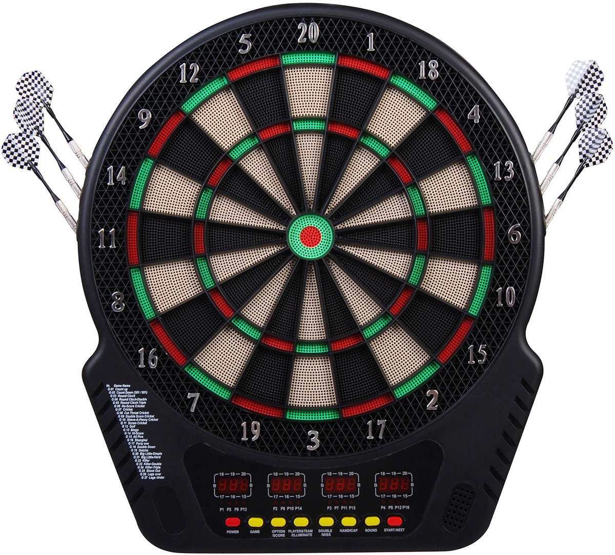HOMCOM Elektronisch Dartbord - Kunststof - 44x51,5x3,2cm - Zwart