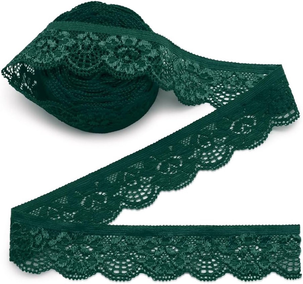 Kant decoratief lint kant sierlint kant stof voor het naaien van ambachtelijke feesten decor kleding, groen 200, 9,1 m