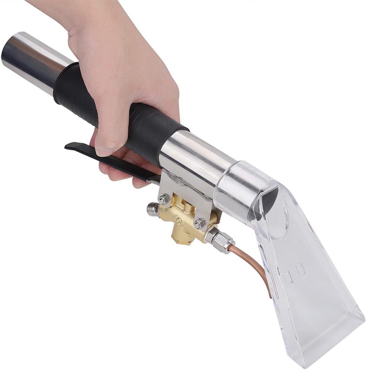 Afzuigkap Tapijt Reiniger - Meubelstofzuiger Accessoire - Diepe Reiniging - Roestvrij Staal - 40 cm Lengte - Zilver