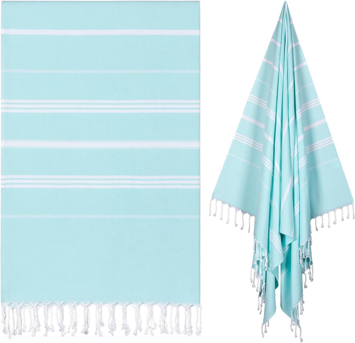 strandlaken oversized - 100 x 177,8 cm sneldrogende zandvrije dunne strandhanddoeken voor volwassenen, extra grote lichtgewicht reishanddoek strandaccessoires (aqua)