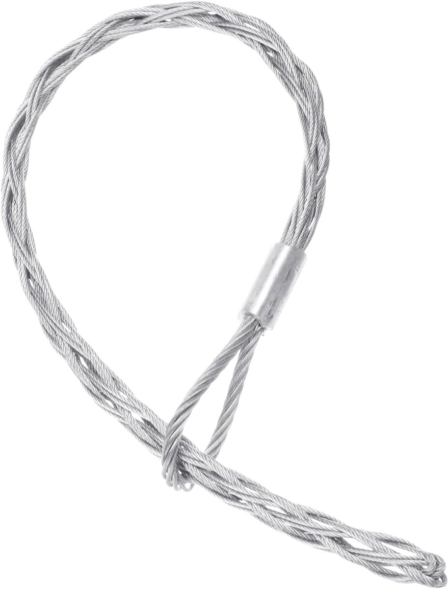 25-34 mm OD-kous voor het trekken van kabels, 0,7 m, eenzijdige kop, voor het trekken van kabels, verzinkt staal, gereedschap voor het trekken van kabels