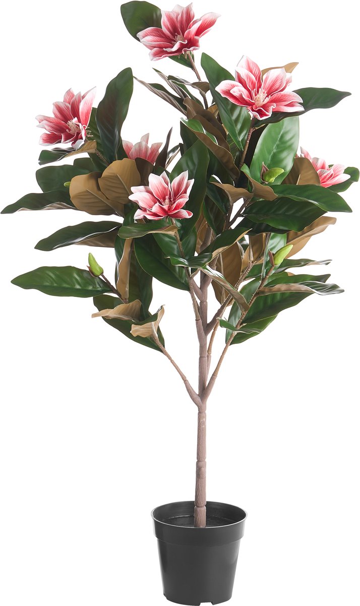 MAGNOLIA TREE - Kunstplant in pot - Rood - 90 cm - Plastic