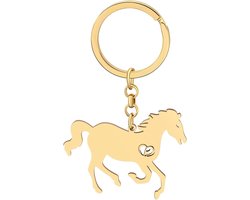 Paard Sleutelhanger - Sleuteldecoratie - Auto Tas Decoratie - Origineel Emaye Design - 4.9 cm - Zilverkleurig