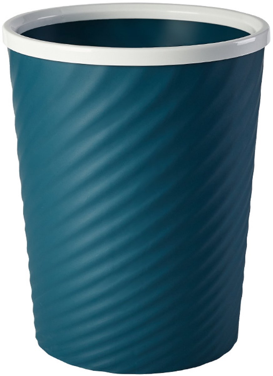 Kleine plastic prullenbak voor de badkamer, stevig en duurzaam, gemakkelijk schoon te maken, geschikt voor badkamers, wasruimtes, keukens, kantoren, kinderkamers, studentenkamers en slaapkamers, 11 liter-Donkerblauw