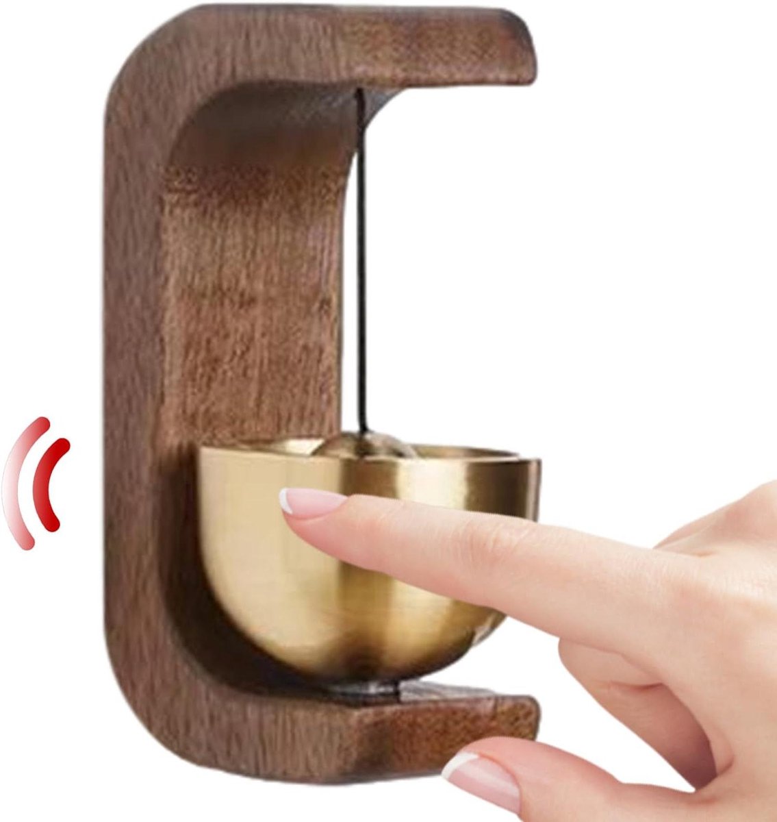 Magnetische Deurbel - Houten Alarm - Deur Melding - Handgemaakt Decor - 45 x 35 cm - Houtkleur