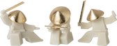 J-Line Martialartsfiguur - hars - wit/goud - assortiment van 3