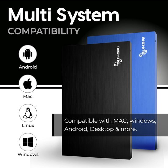 Externe Harde Schijf - Draagbare Opslag - Bestanden Opslaan - Snelle USB 3.0 - 500GB Capaciteit - Blauw — afbeelding 3