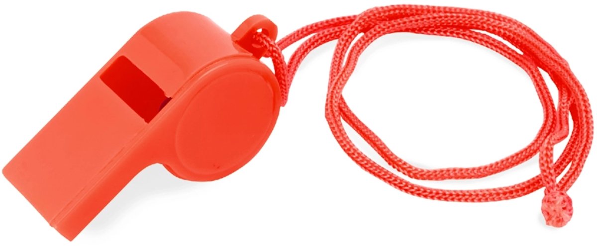 Go Go Gadget - Scheidsrechtersfluit - Bijpassend koord - Plastic - Compact - Sportevenement - 1 stuk - Rood