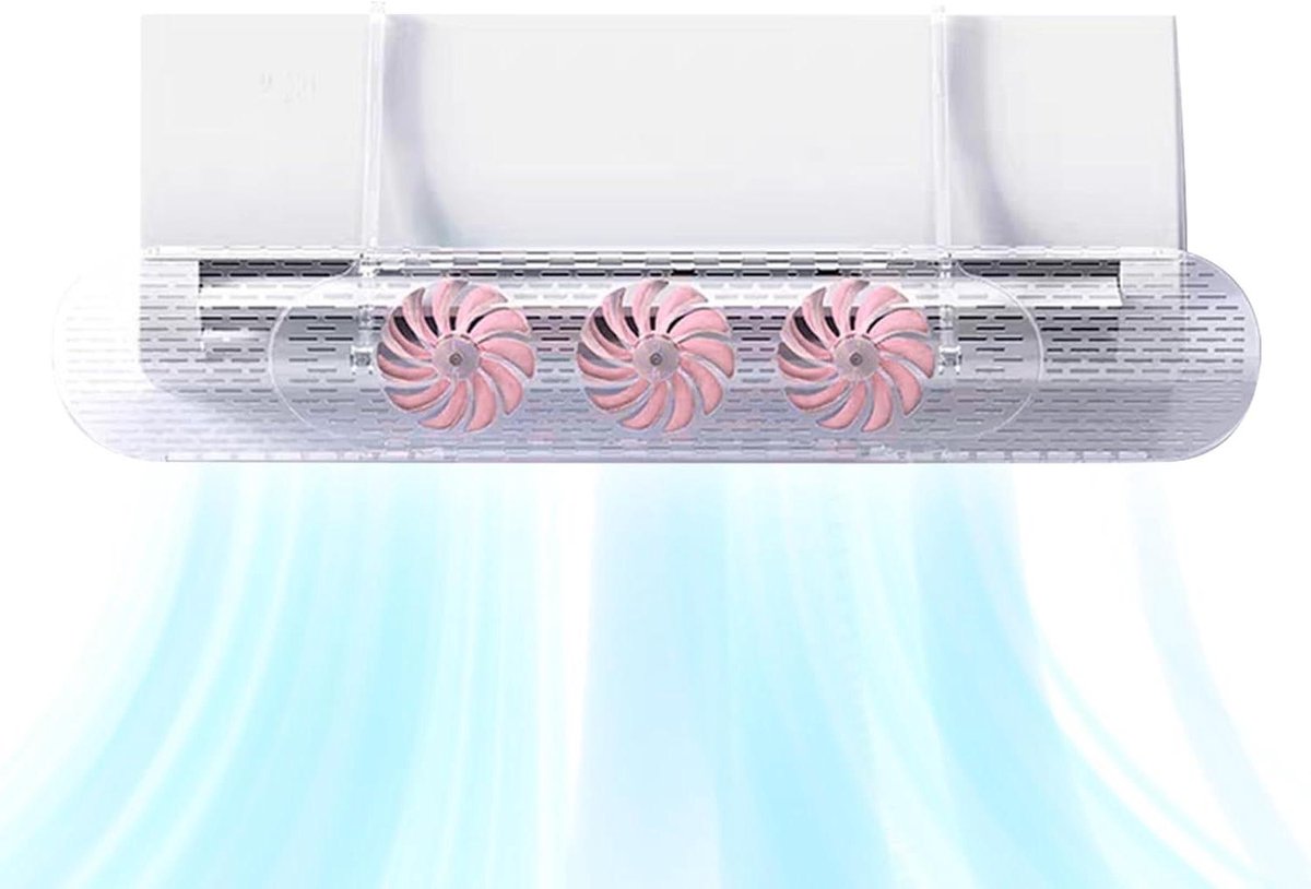 Airco Windscherm - Verstelbaar Paneel - Comfort Vergroten - 180 Graden Instelling - 63-95 cm - Roze