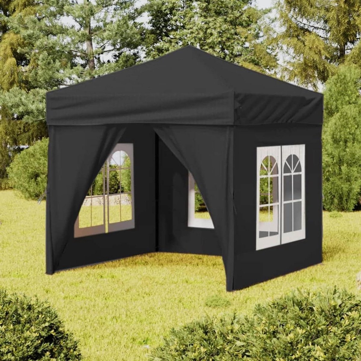 Opvouwbare Partytent - Feesttent Paviljoen - Buitenfeesten Organiseren - UV- en Waterbestendig - 2 x 2 Meter - Antraciet