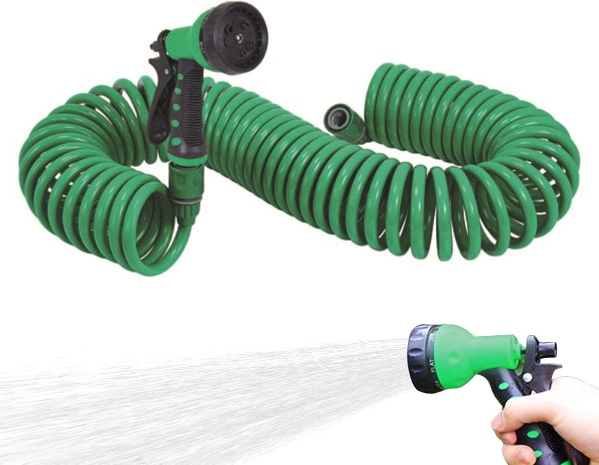 Tuinslang - Flexibele slang - Tuin besproeien - 7 sproeipatronen - 15 meter - Groen – foto 6