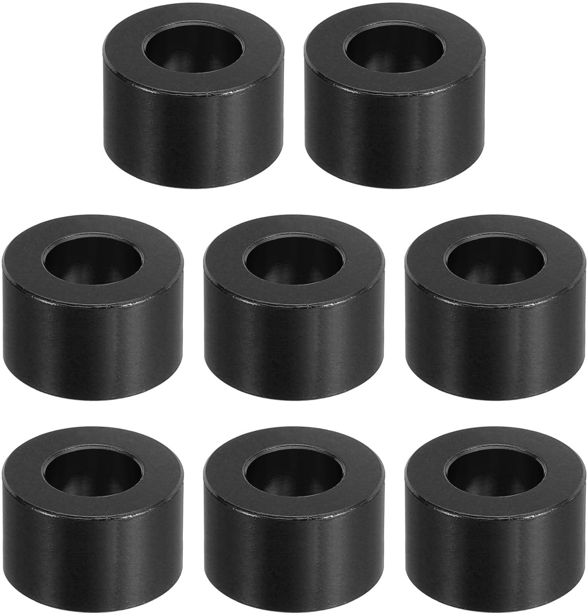 M10 Aluminium Spacer, 8 Stks Metalen Spacers Aluminium 10.5mm ID x 20mm OD x 12mm L Aluminium Spacer Schroef Standoff Ronde voor 2/5 "of M10 Schroefbout, Zwart