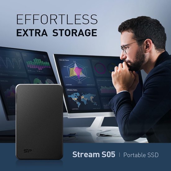 Externe SSD - Draagbare Opslag - Snelle Data Transfer - Robuust Ontwerp - 1TB Capaciteit - Zwart — afbeelding 3