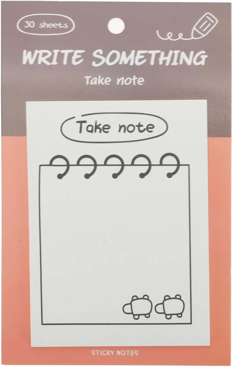 Dailygoods- Zelfklevende Notities - Bruin/Oranje/Wit - Duurzaam Gerecycled Papier - Praktisch Formaat - Aftrekontwerp - Betrouwbare Lijm - Plaknotities