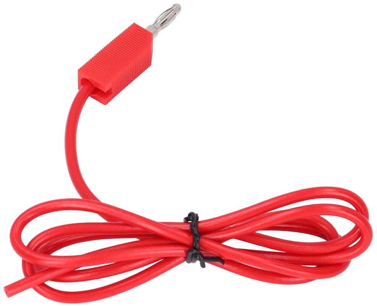 Meetsnoeren met Bananenstekker - Multimeterkabelset Testkabels - Elektrische Projecten - Lantaarnkop Ontwerp - 4 mm - Rood