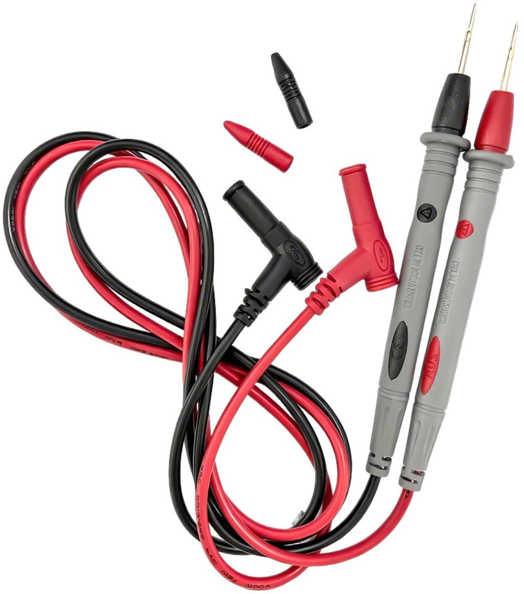 Multimeter Meetpennen - Meetkabels Testprobes - Elektrische Tests - Naaldscherpe Punten - 90cm - Zwart Rood