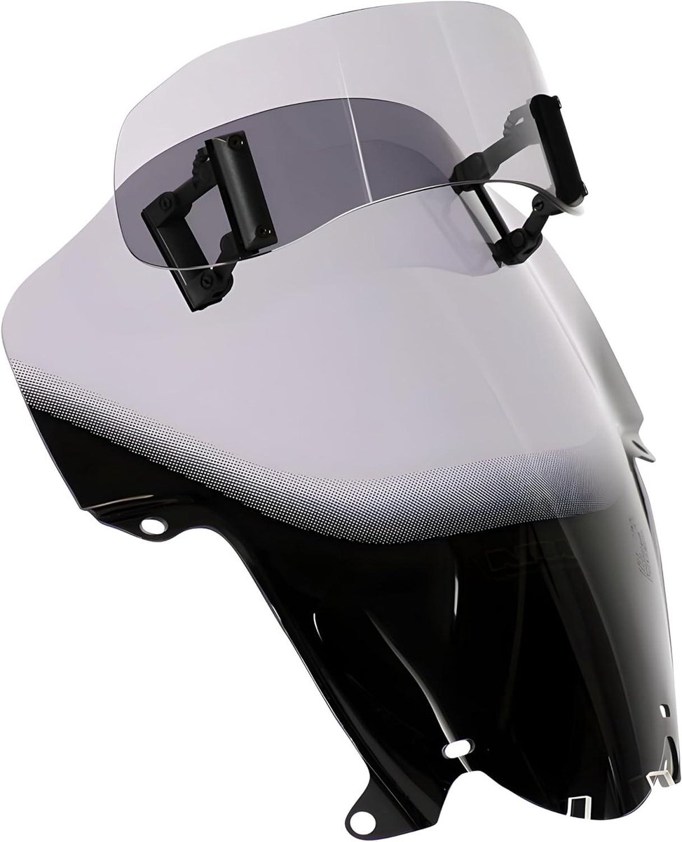 Motorfiets Windscherm - Touring Screen Deflector - Rijcomfort Verhogen - Verstelbaar Ontwerp - 375x380 mm - Smoke Grijs