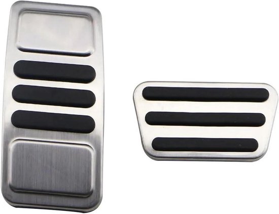 Auto Pedaal Set - Voetpedalen RVS - Verbeterde Grip - Anti-slip Ontwerp - 2 Stuks - Zilver — afbeelding 2