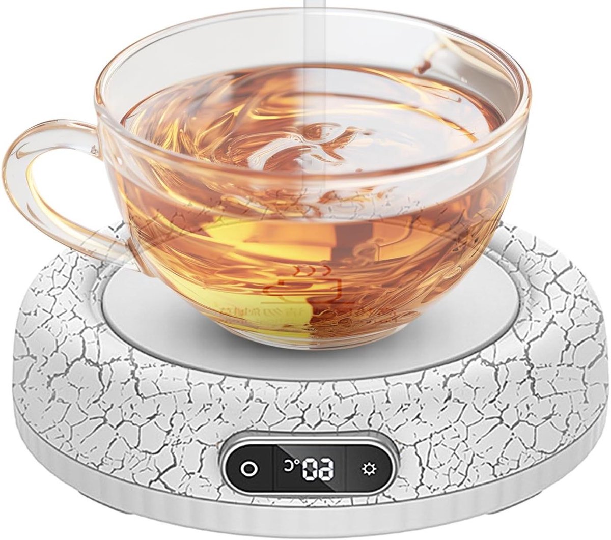 Elektrische Mokverwarmer - Kopjeswarmer Bekerwarmer - Dranken Warm Houden - Vier Warmtestanden - 12 cm - Wit