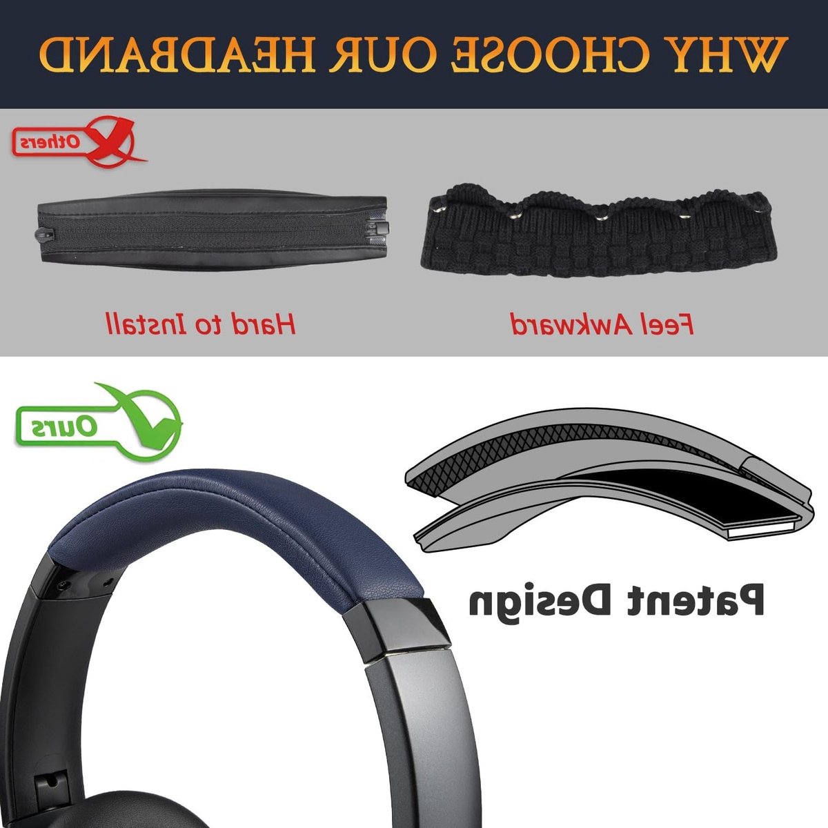 Headband Pad Kit voor Anker Soundcore Life 2, Q20, Q20+ en Q20BT Hoofdtelefoon - Comfortabele Topkussen Bedekking voor Eenvoudige DIY Reparatie