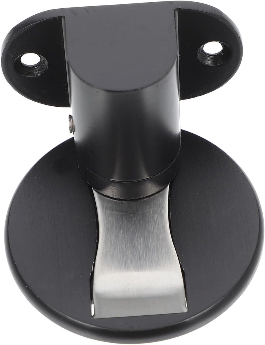 Deurstopper Set - Metalen Deurstop - Voorkom Dichtslaan - Zelfklevende Montage - 5.6x5.6x3.8CM - Zwart