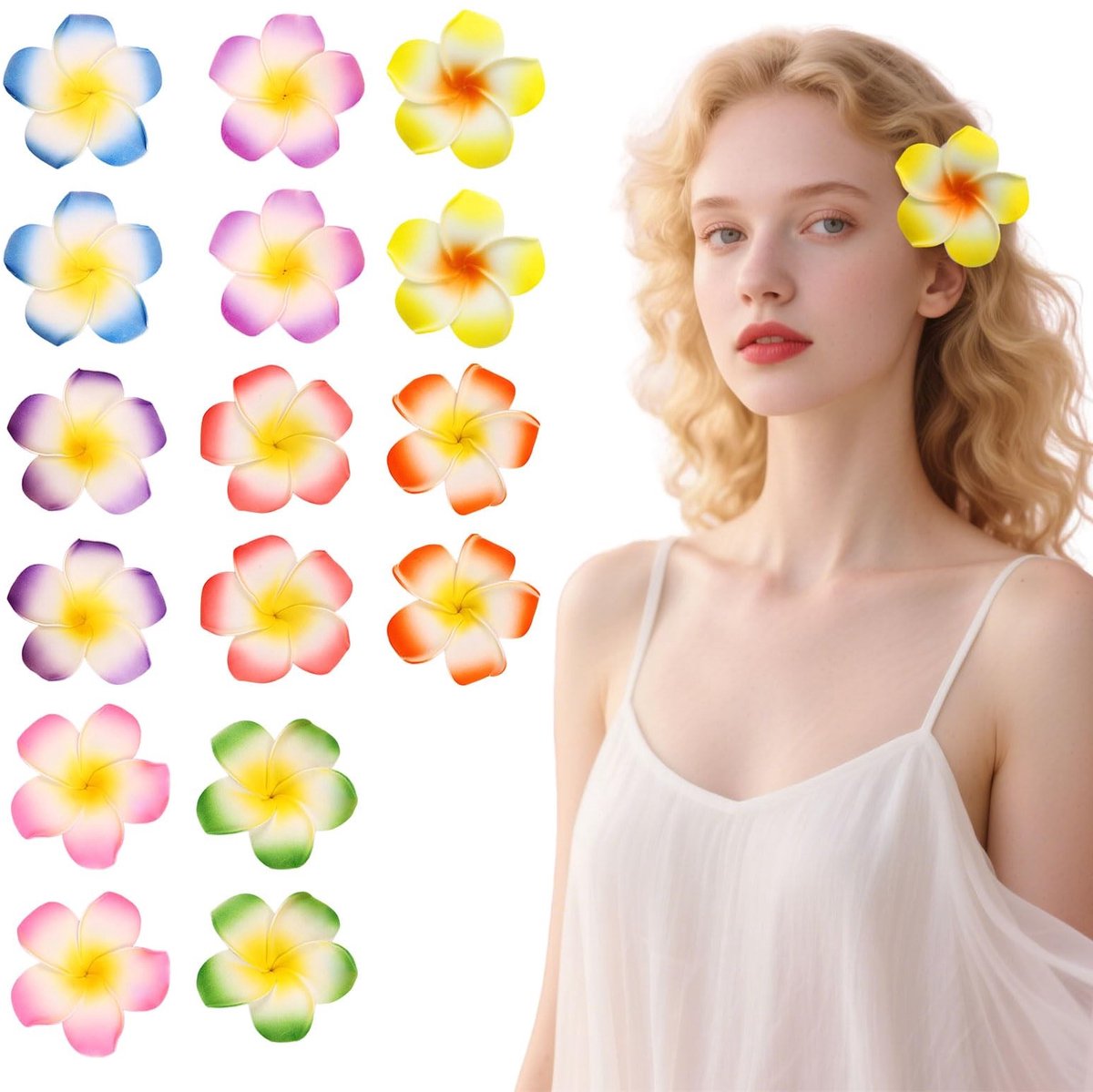 Dailygoods - 16 Bloem Haarclips - Tropische Boheemse Haarspeld in 8 Kleuren
