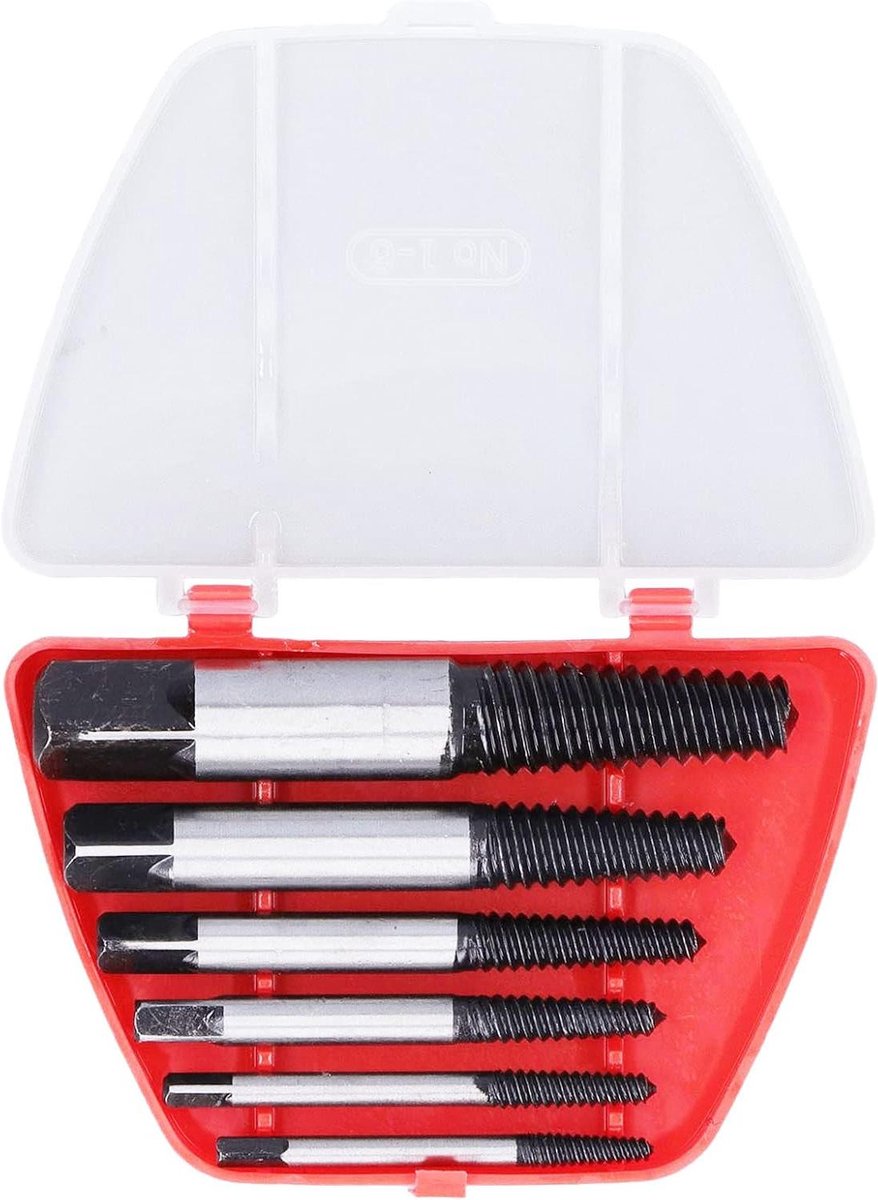 Schroefextractorset - Gebroken schroefverwijderaar - Schroeven Verwijderen - Antislip Tandontwerp - 6-delig - Zilver