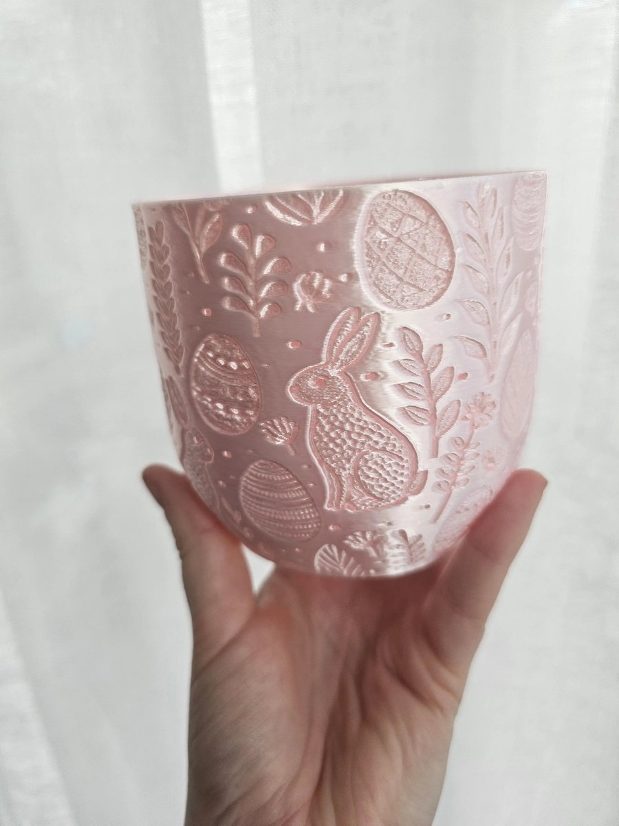 3D-geprinte Paashaas Bloempothoes – 9 cm – Paasdecoratie met Konijn en Paaseieren