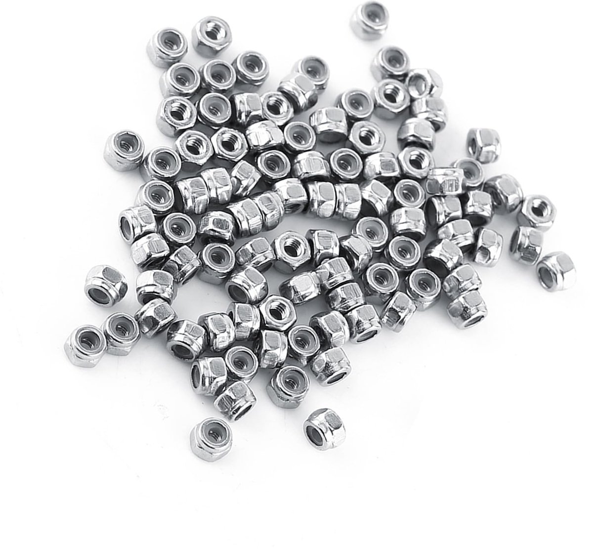 Dailygoods- Borgmoeren Zeskant - 304 Roestvrij Staal - Nylon Inzetstuk - Corrosiebestendig - Voor Buiten - Voorkomt Losraken - Moeren