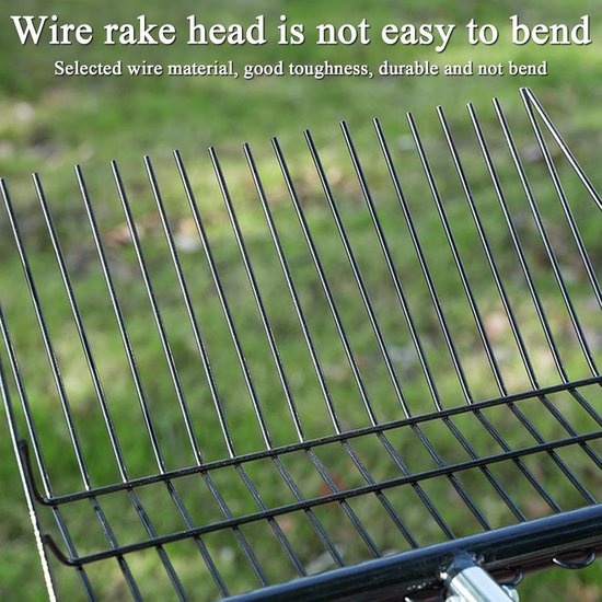 Hand Hark - Tuinhark Roestvrijstaal - Onkruid Wieden - Ergonomisch Rubber Handvat - 166 cm Lengte - Zwart — afbeelding 3