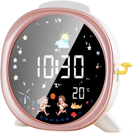 Digitale wekker - LED klok - Slaapkamer organiseren - Zonsopgang simulatie - 15 x 15 cm - Zilver — afbeelding 5