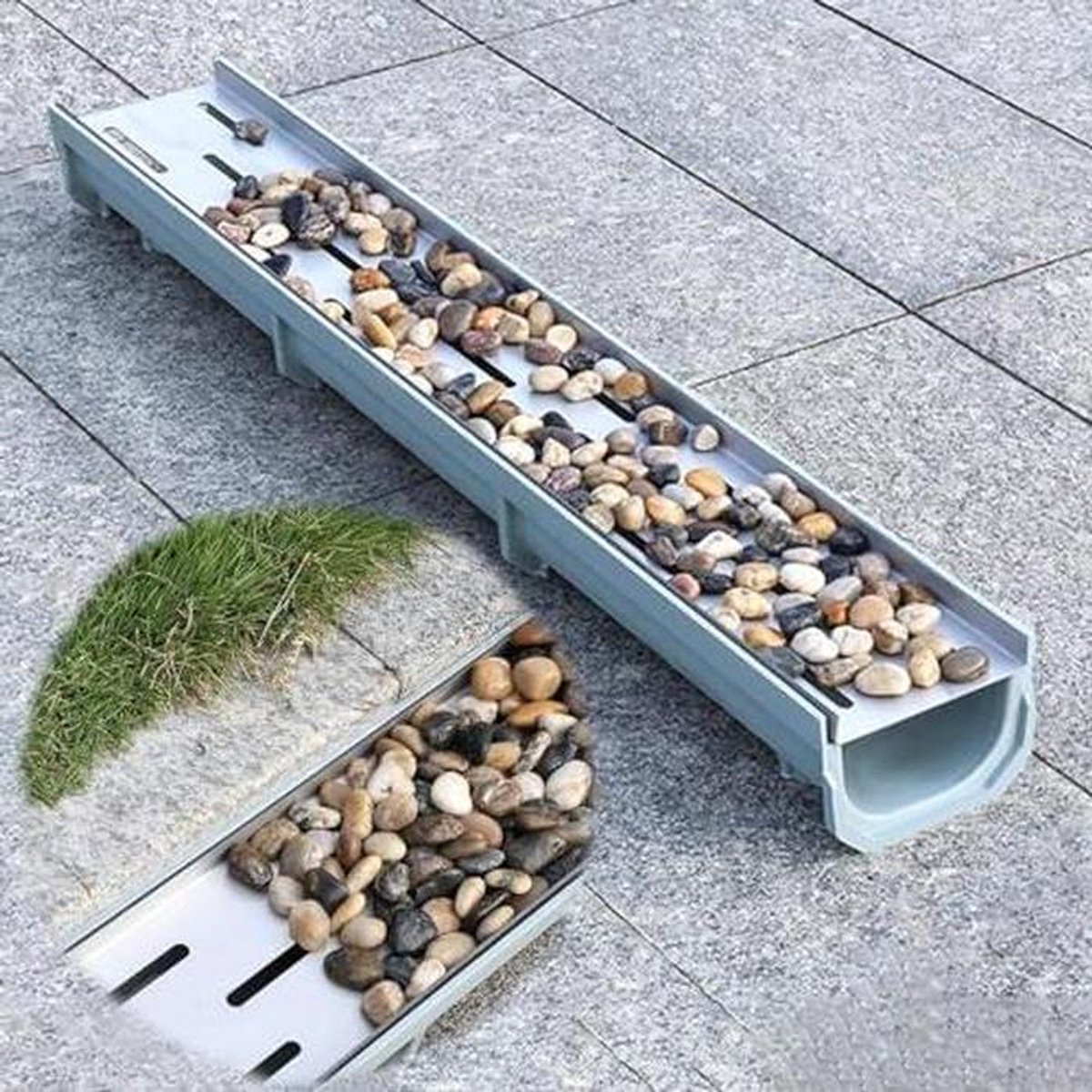 Lineaire Drainage - Goot Afvoer - Waterbeheer Buiten - Efficiënte Afvoer - 100cm Lengte - Zilver