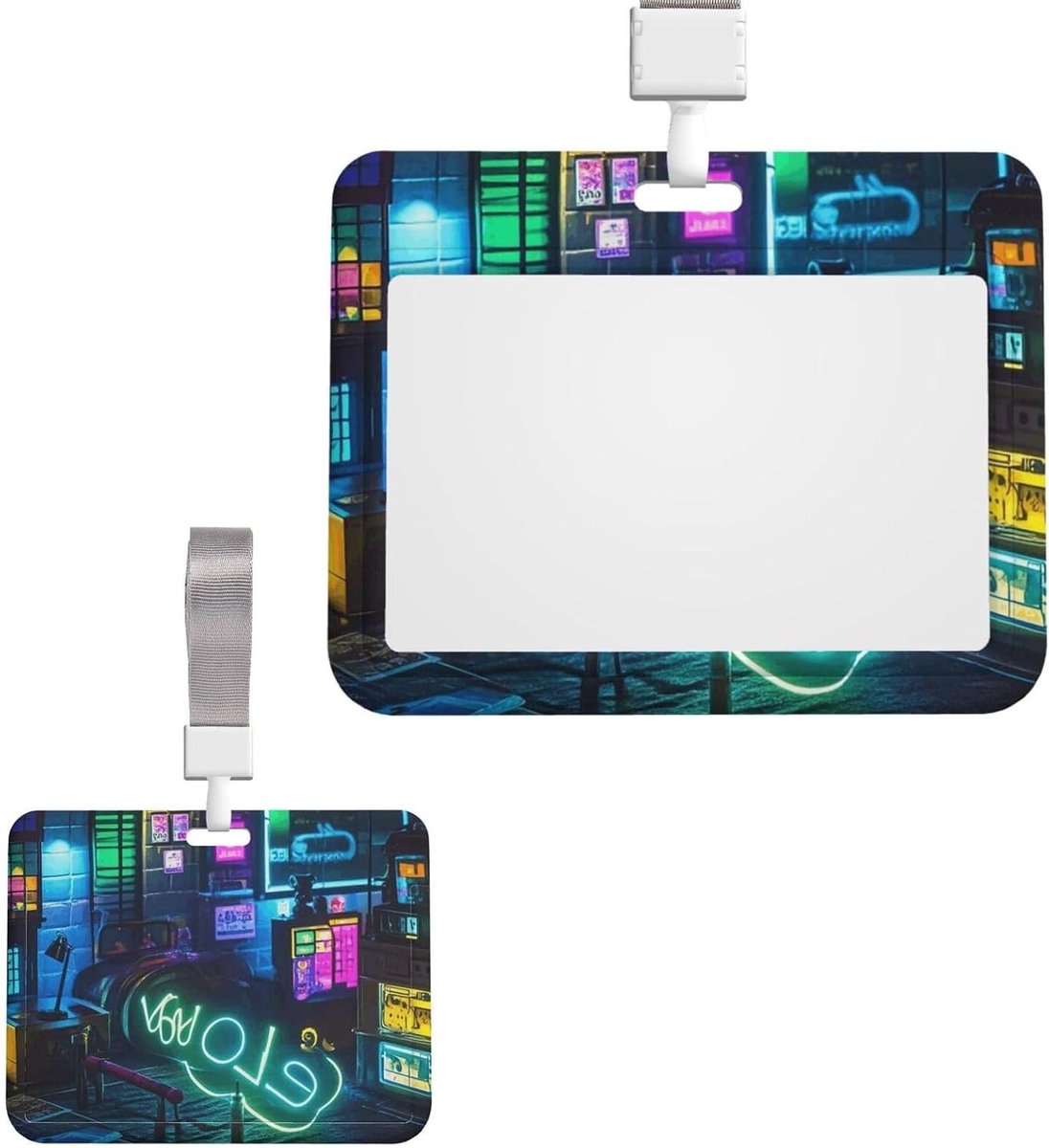 ID Kaarthouder - Naam Tag Houder - Veilig Kaarten Bewaren - Glow in the Dark - 10 x 8 cm