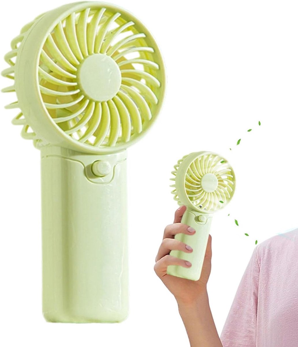 Draagbare Ventilator - Handventilator - Verkoeling Onderweg - Stille Werking - 12 cm - Groen