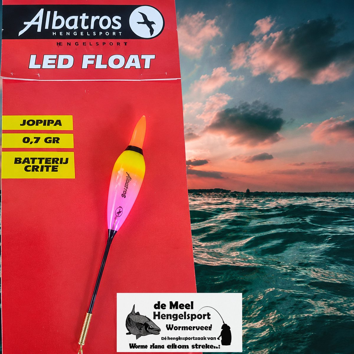 Albatros LED dobber Sophia 0,5 gram voor subtiel avondvissen en nachtvissen