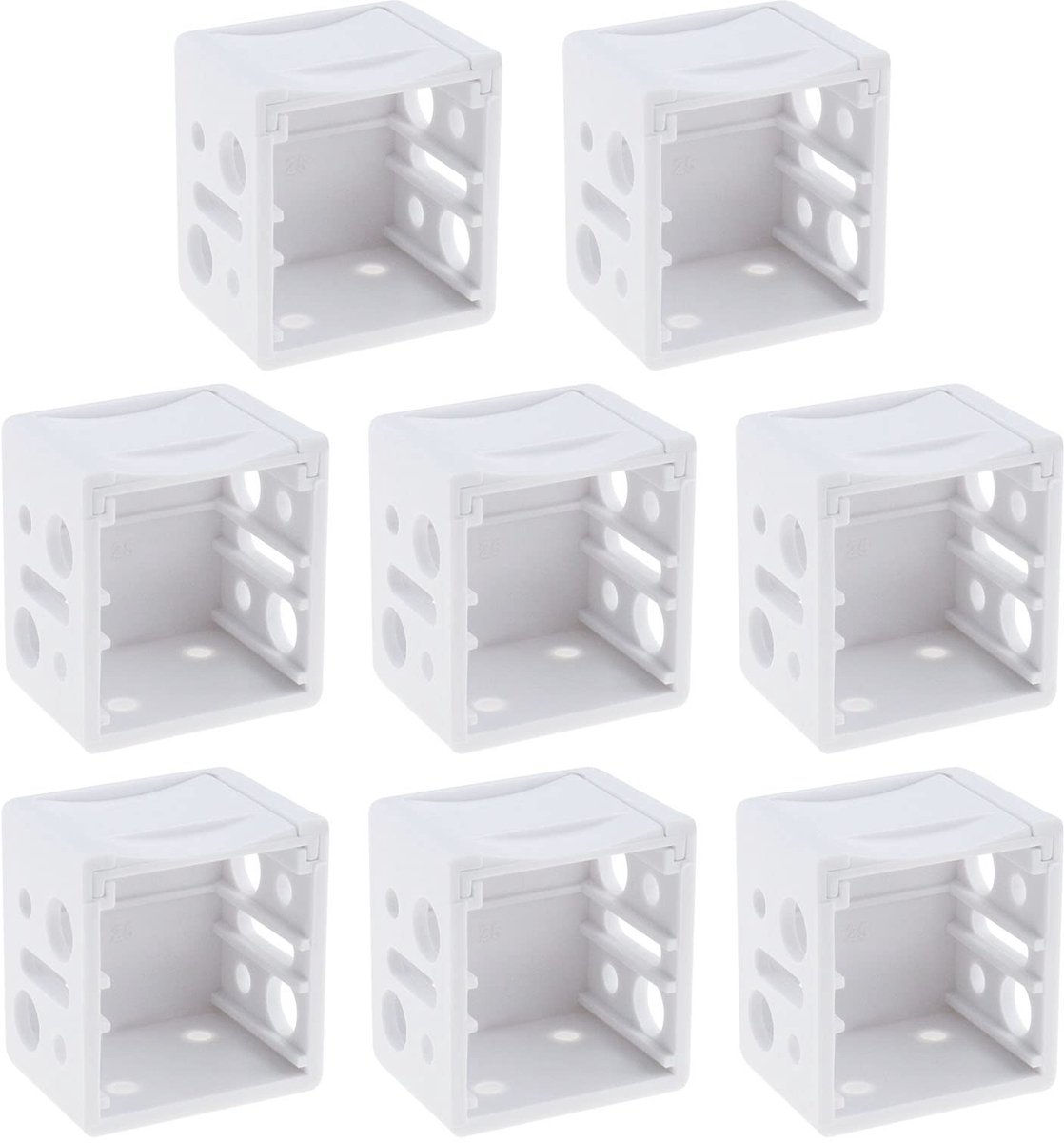 Dailygoods- Blinde Beugels 8 Stuks - Plastic Montagebeugels - Jaloeziebeugel - Wit - 31x29x25mm - Duurzaam Kunststof - Jaloeziebeugels
