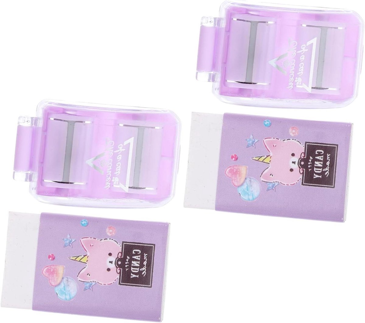 Mini Gum Verzamelaar - Rolgummetjes Schoonmaker - Bureau Opruimen - Lichtgewicht Draagbaar - 5 x 3 x 2 cm - Violet