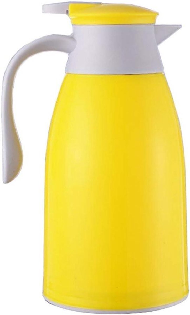 Isolatie Pot - Koffiekan Serveerkan - Dranken Warm Houden - Glazen Voering - 1 Liter - Geel