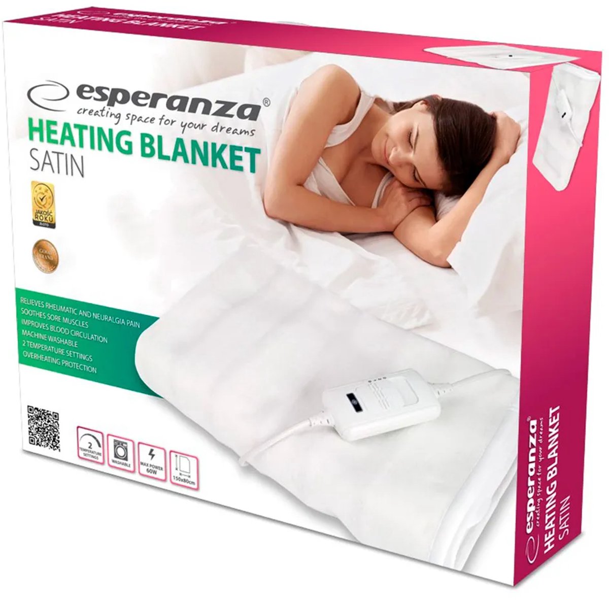 Esperanza EHB002 Warmtedeken 60W Wit - afbeelding 3