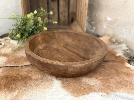 Plat en teck rustique en bois