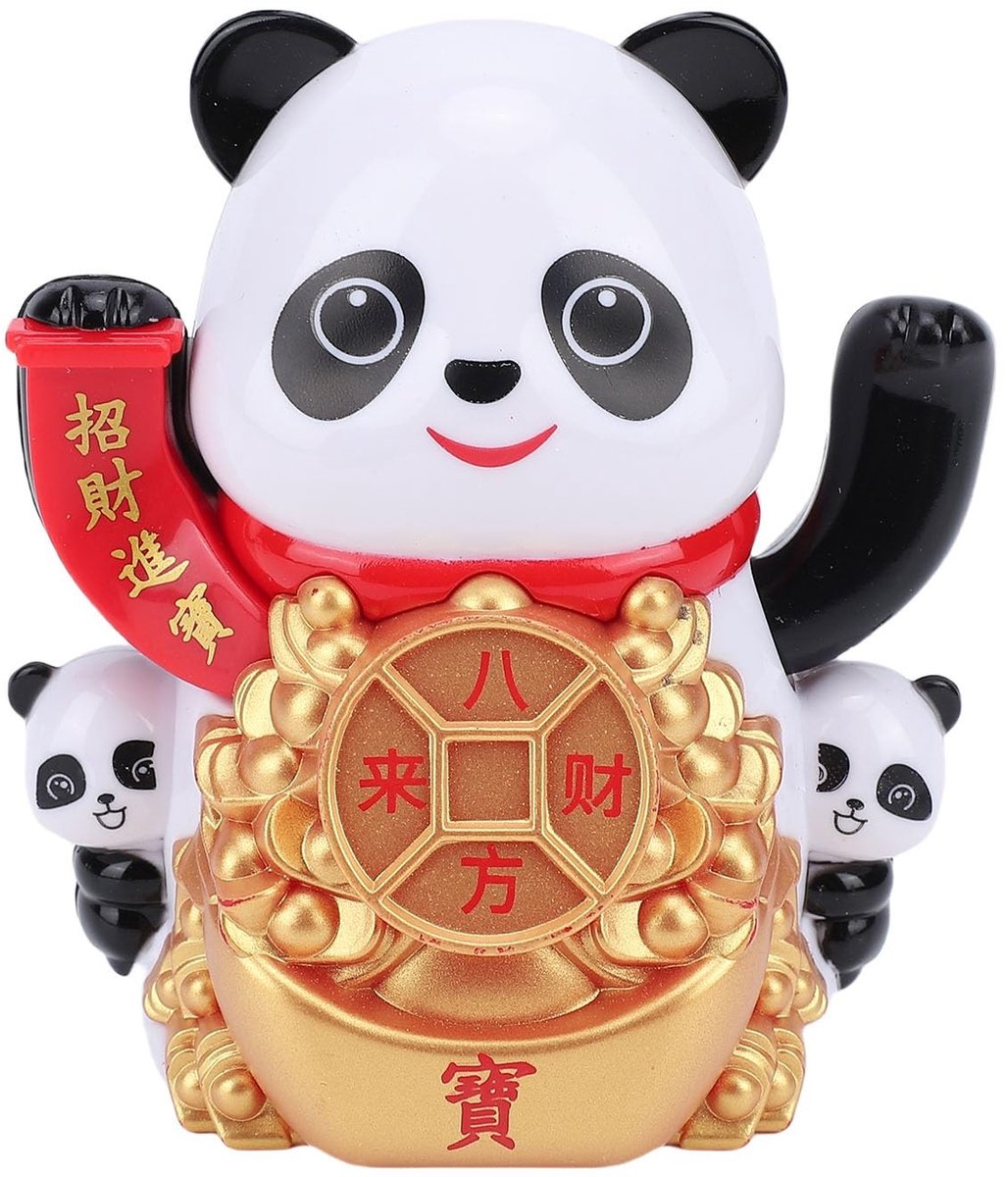 Dailygoods - Zonne-energie Panda Beeldje voor Dashboard of Bureaudecoratie