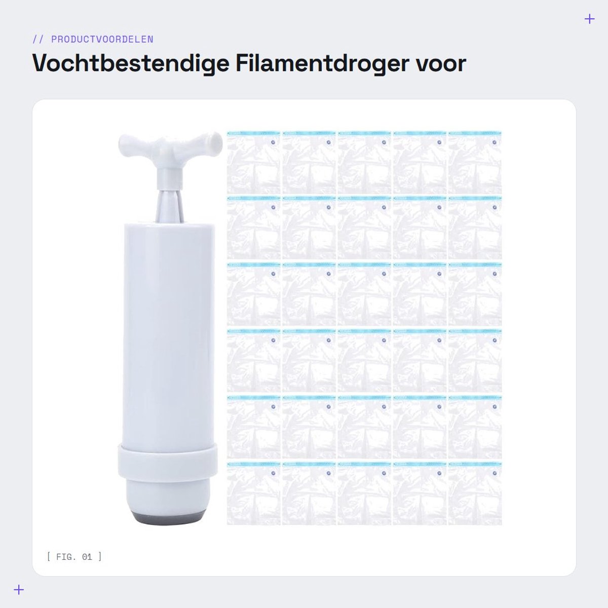 Dailygoods- Filamentdroger met luchtpompextractor - Vacuümzakken - Vochtbestendig - Kunststof - 33 x 30 cm - Duurzaam materiaal - Vacuümzak