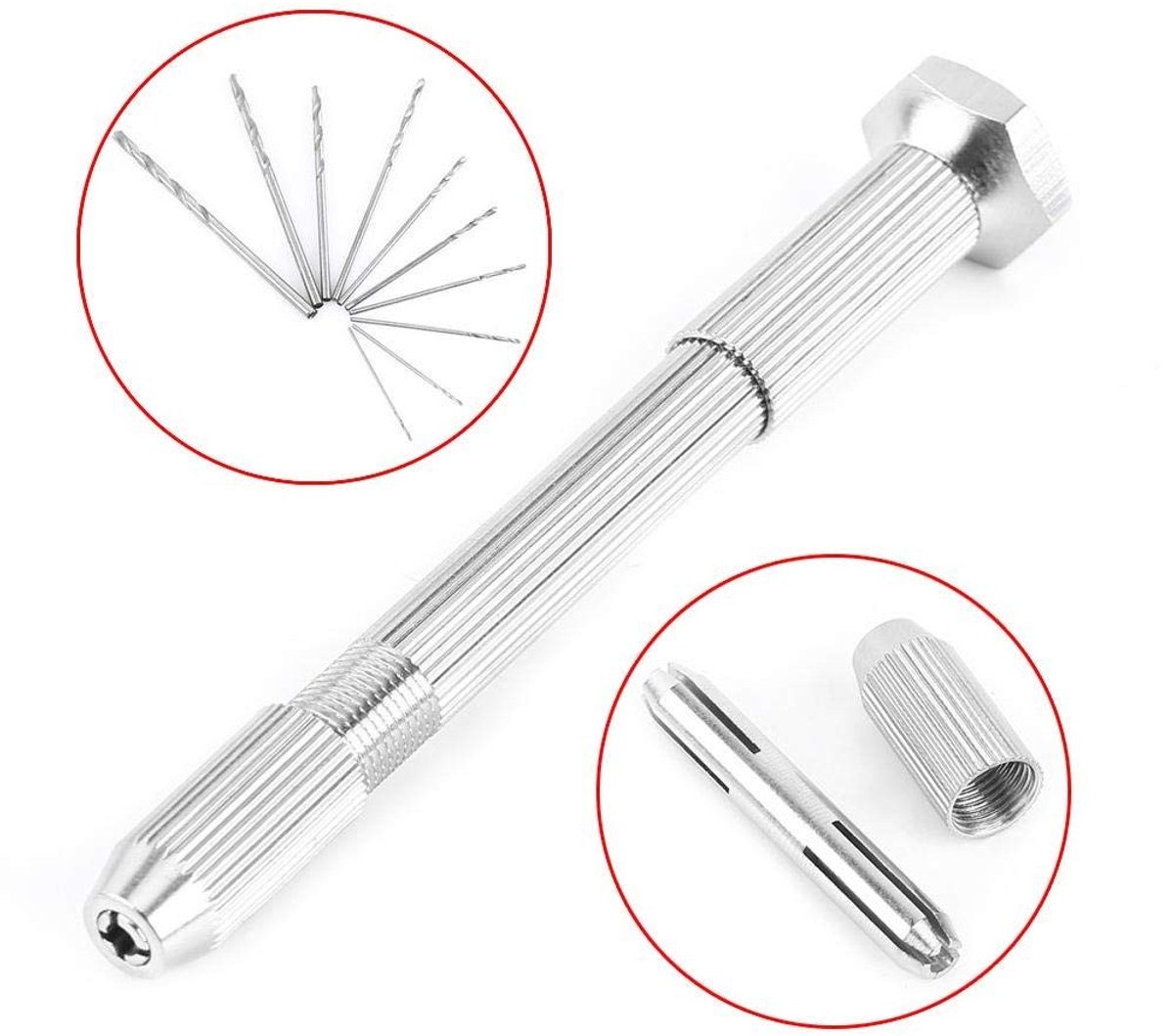 Dailygoods - Bohrer Set Professioneel - Precisie Borenset - Geschikt voor Hout en Soft Materialen - Aluminium - 10 Twist Bohrers - Handboor voor Hobby...