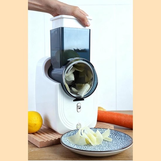 Elektrische Rasp - Keuken Snijmachine - Maaltijdvoorbereiding - Praktisch ontwerp - 14x16x29cm - Wit — afbeelding 3