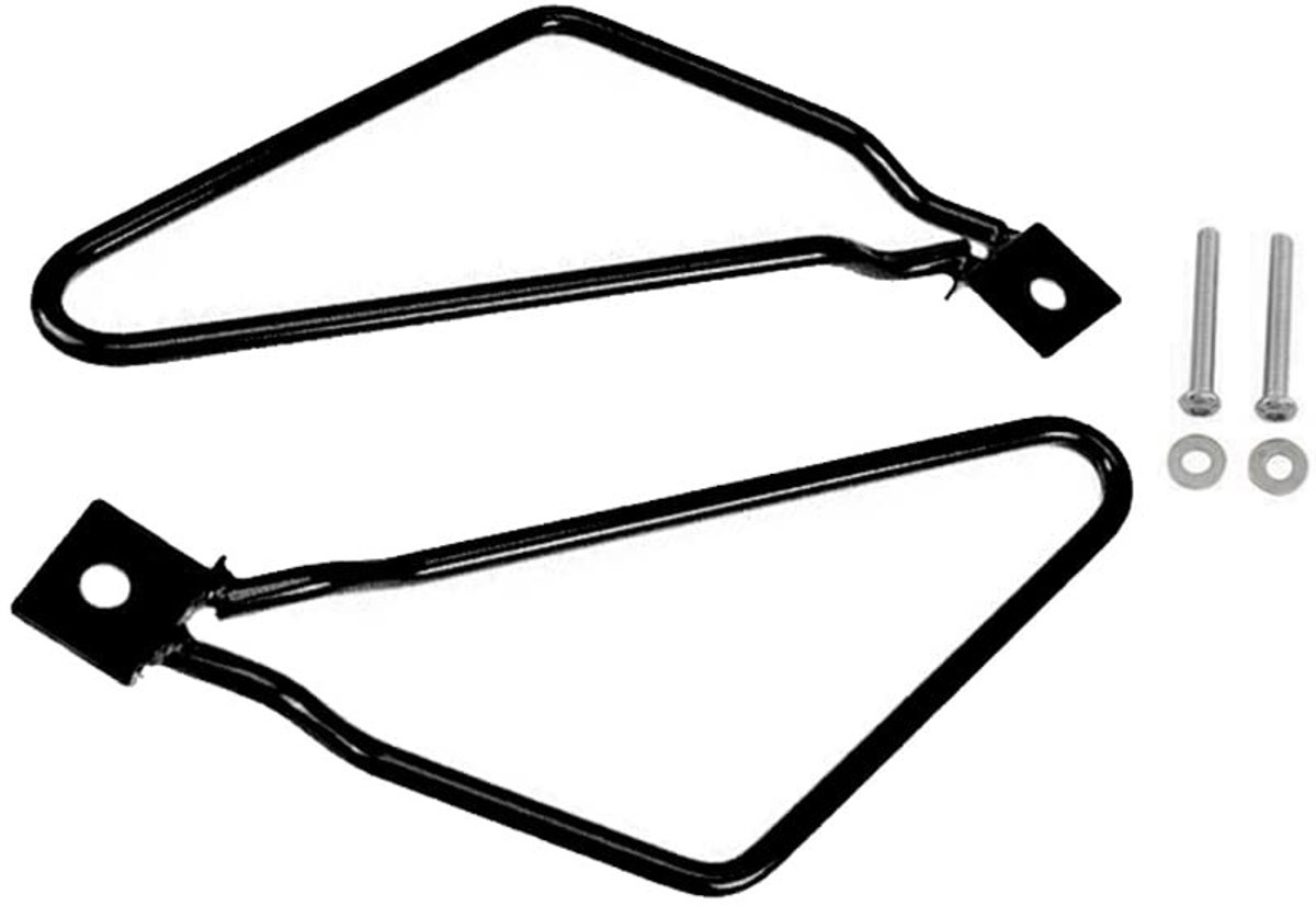 Dailygoods- Zadeltas Beugels Kit - Geschikt voor Harley Sportster 883/I'ron XL883N/Dyna Fat Bob FXDF - Staal - Chroom/Zwart - Slijtvast - Inclusief schroeven en pakkingen - Zadeltassteun