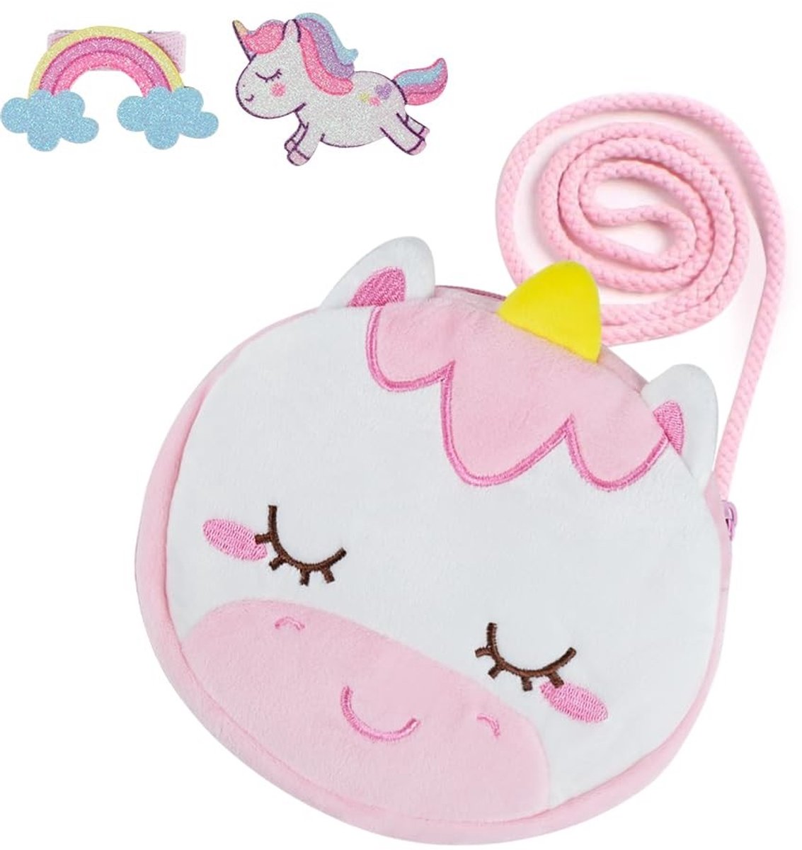 Dailygoods- Heuptas Lichtroze - Schattige Heuptas - Draagbare Tas - Pluche/Katoen - Voor Meisjes - Perfect voor Mobiele Telefoons - Schoudertas
