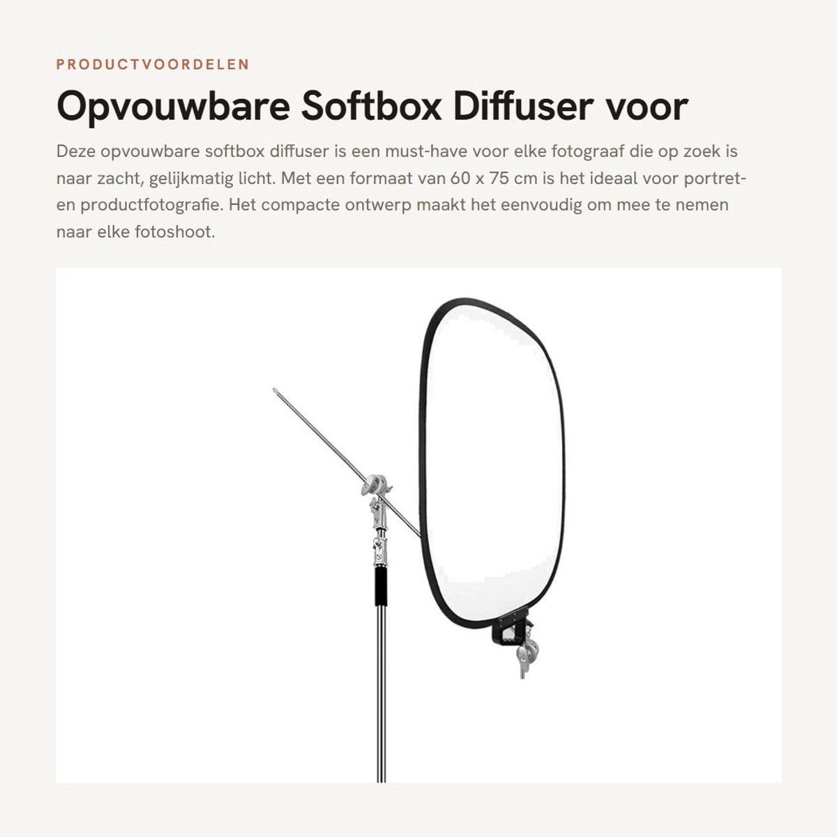 Dailygoods- Softbox Draagbaar 60x75cm - Softbox Set - Zacht Lichtpaneel - Studio Verlichting - Lichtgewicht - Inclusief Draagtas