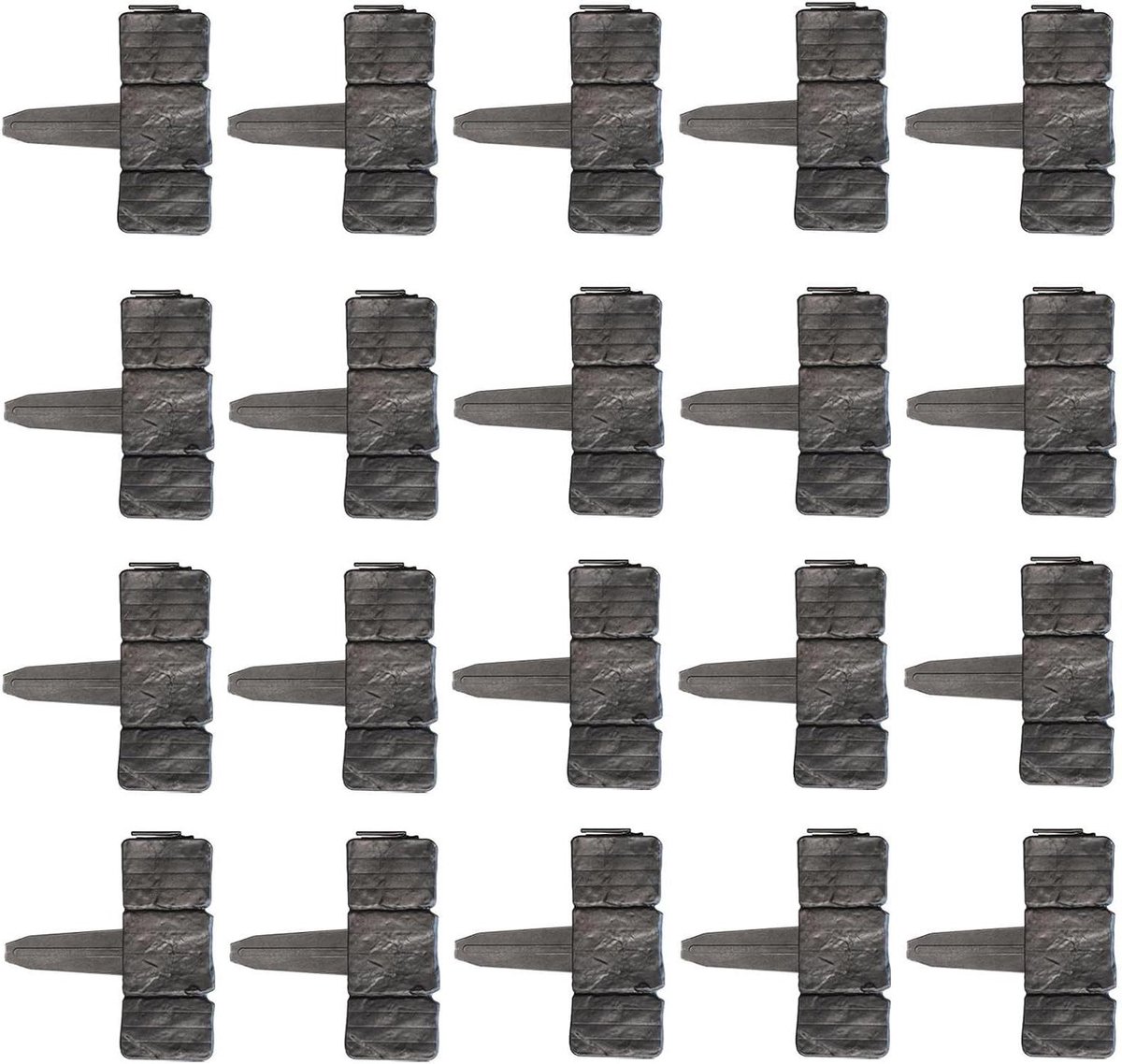 Decoratieve Tuinrand - Flexibele Randen - Tuin Afscheiden - Echte Steen Look - 20 Stuks - Zwart